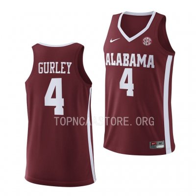 Men's Alabama Crimson Tide #4 Noah Gurley Crimson Replica NCAA 2022-23 College Basketball Jersey 2403UGOB3